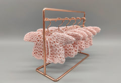 Baby pink knit crochet mini sweater with cute drawstrings, baby shower favors, event favors, crochet favors, newborn favors, Set of 6