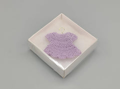 Crochet Lilac Dress Party Favors - Set of 6 - Baby Shower Keepsakes