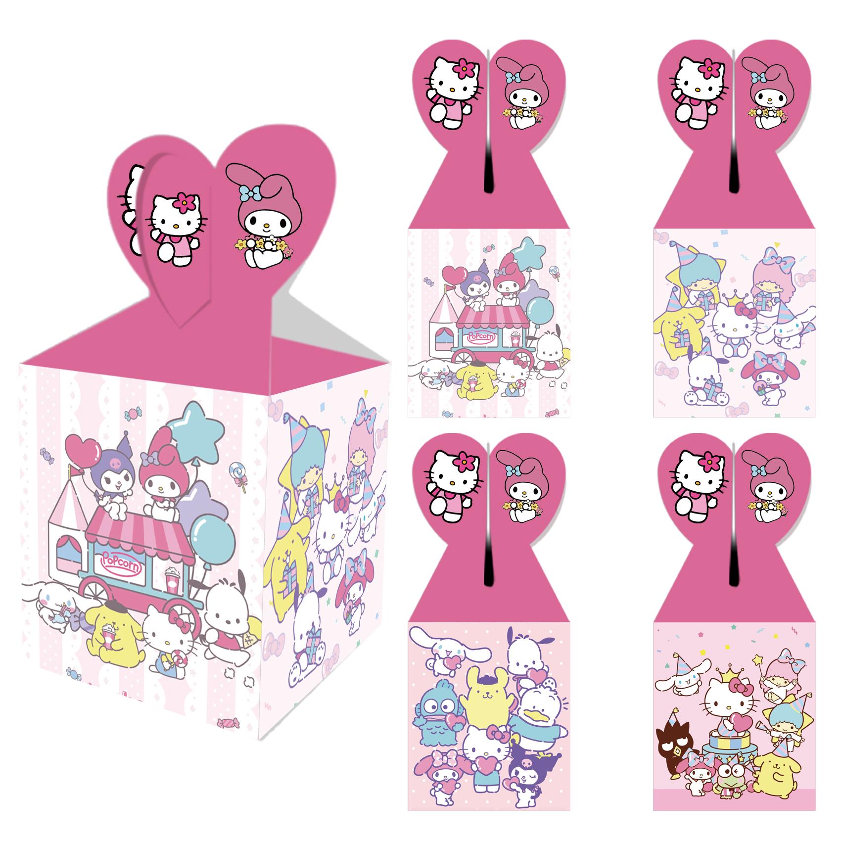 Set of 12 Hello Kitty inspired Favor Boxes - Baby Shower Party Favors, Birthday Treat Box, Sanrio inspired Kawaii birthday