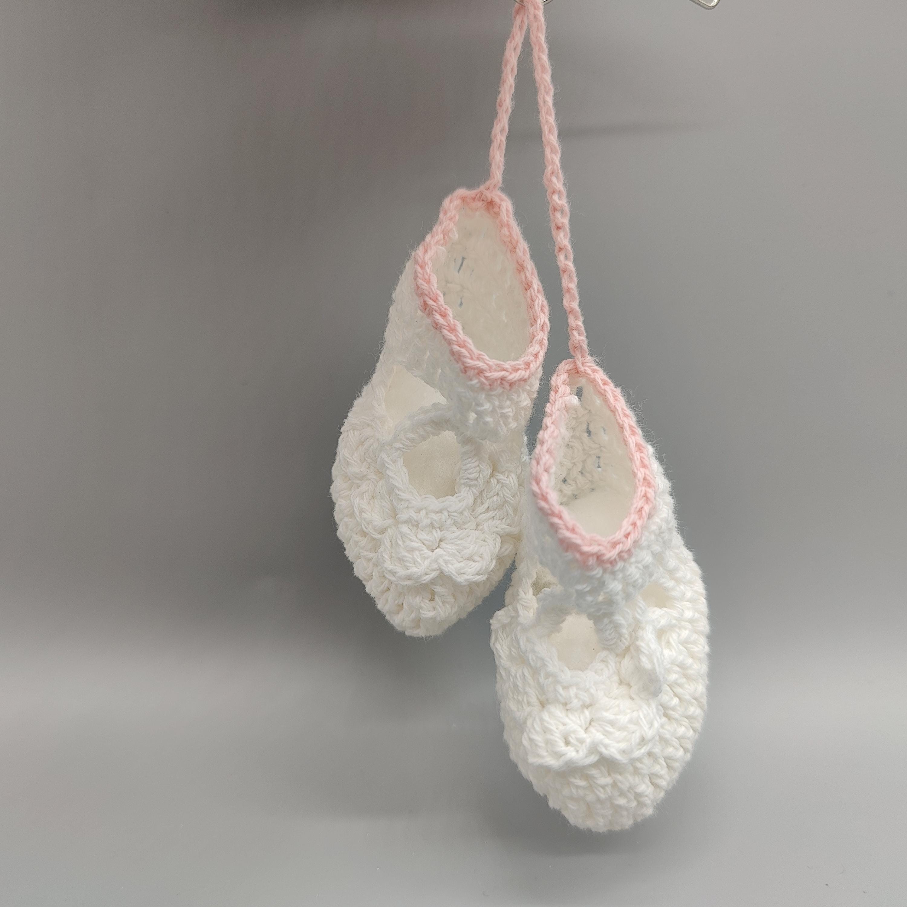 Mini Crochet Baby Booties, Baby Shoe Favors, Party favors and decor, Baby Pink - 6 Pairs