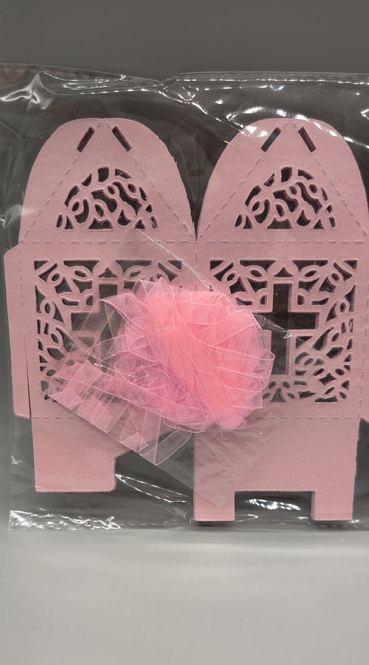 Baby Pink Favor Box, Holy Cross, Religious, Baptism, Christening, Easter, Communion, Confirmation - Set of 12 Favor Boxes