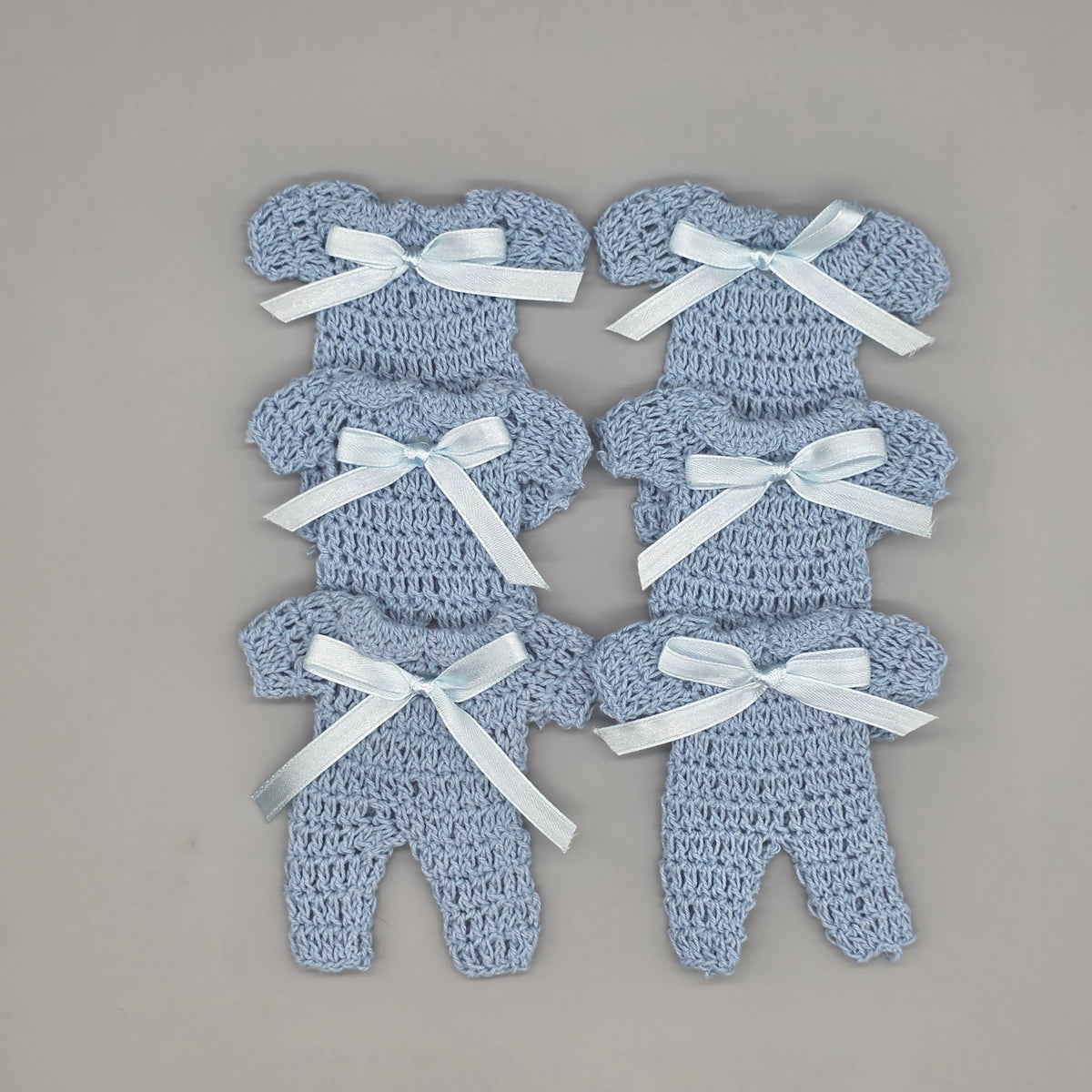 "Little Prince" Mini Crochet Baby Outfit Shower Favors (Set of 6)