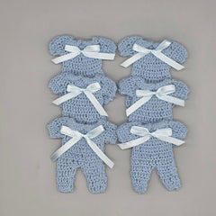 "Little Prince" Mini Crochet Baby Outfit Shower Favors (Set of 6)