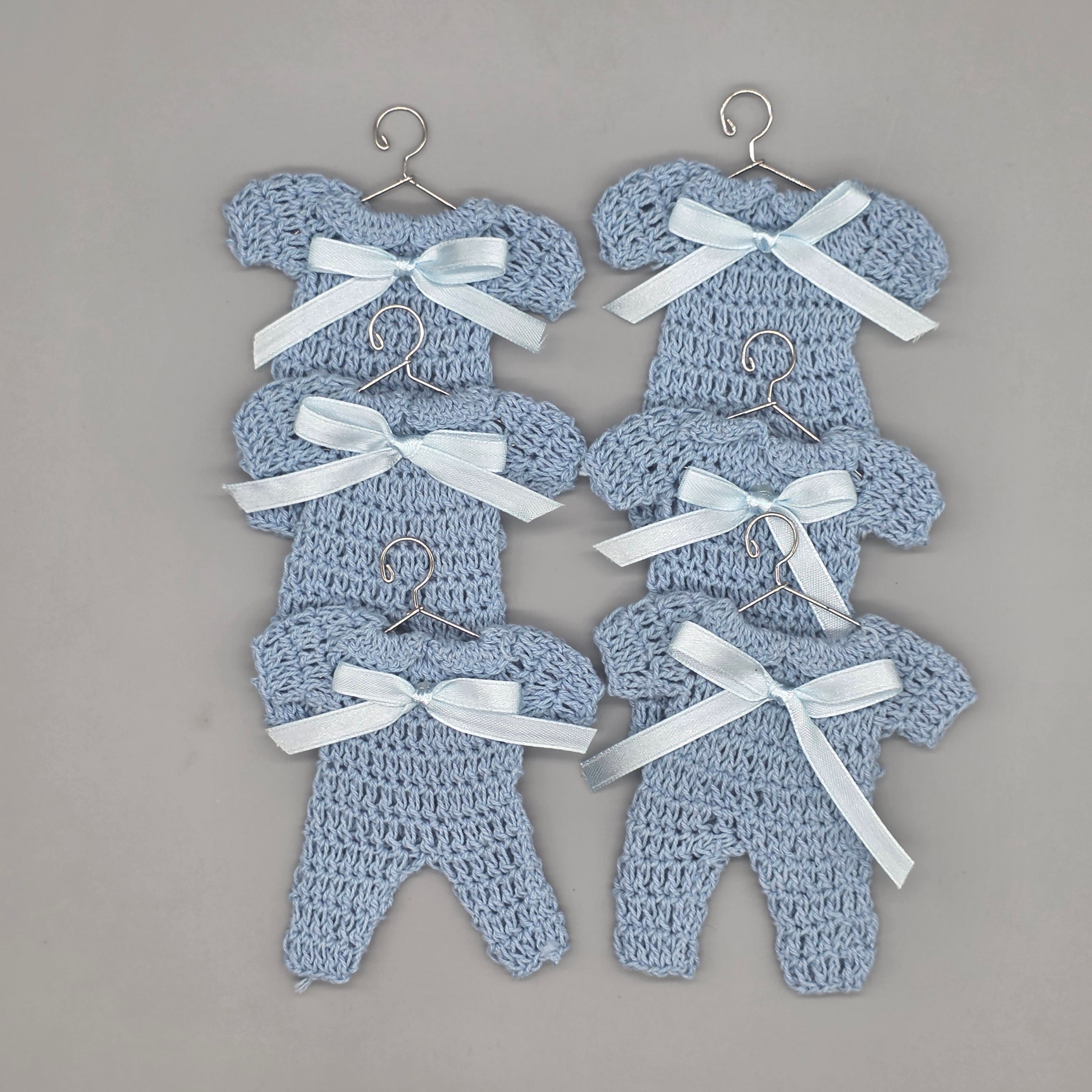 "Little Prince" Mini Crochet Baby Outfit Shower Favors (Set of 6)