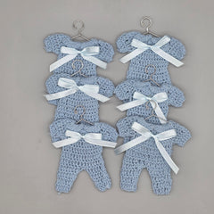 "Little Prince" Mini Crochet Baby Outfit Shower Favors (Set of 6)