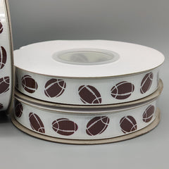 Football Theme Grosgrain Ribbon - 25 Yard Roll - 3/4" Wide Sports Party Decor - Game Day Craft Supply