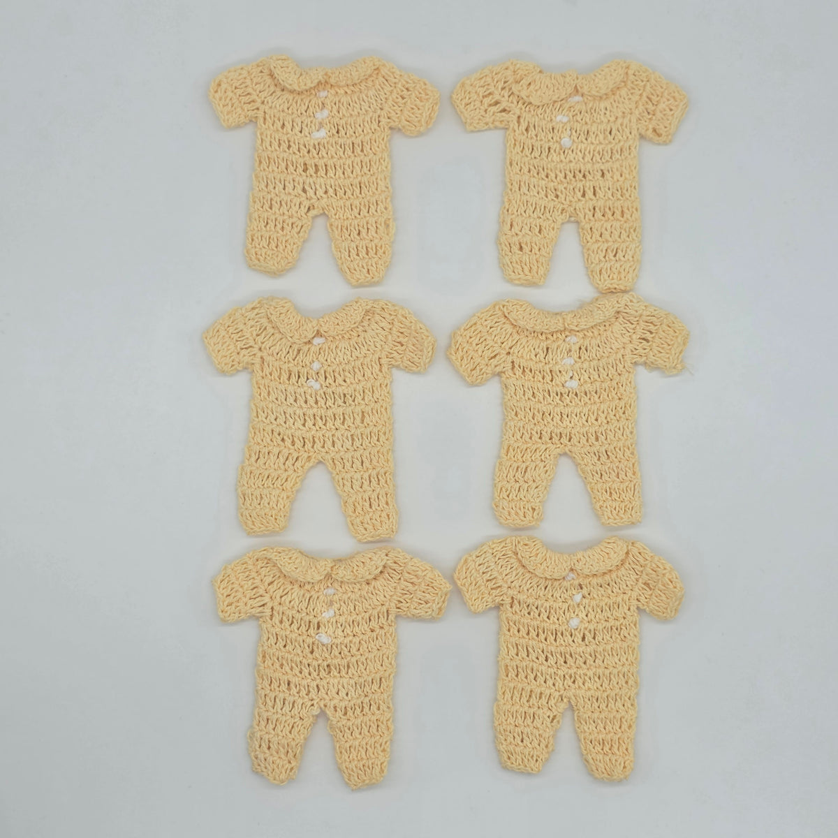 Mini Crochet Yellow Onesies - Perfect Party Favors & Party Gifts for Baby Showers | Handmade Tiny Clothes Set of 6