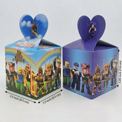 12pc Roblox Party Favor Boxes Candy Gift Bags Kids Birthday Decoration 6 Light 6 Dark Blue