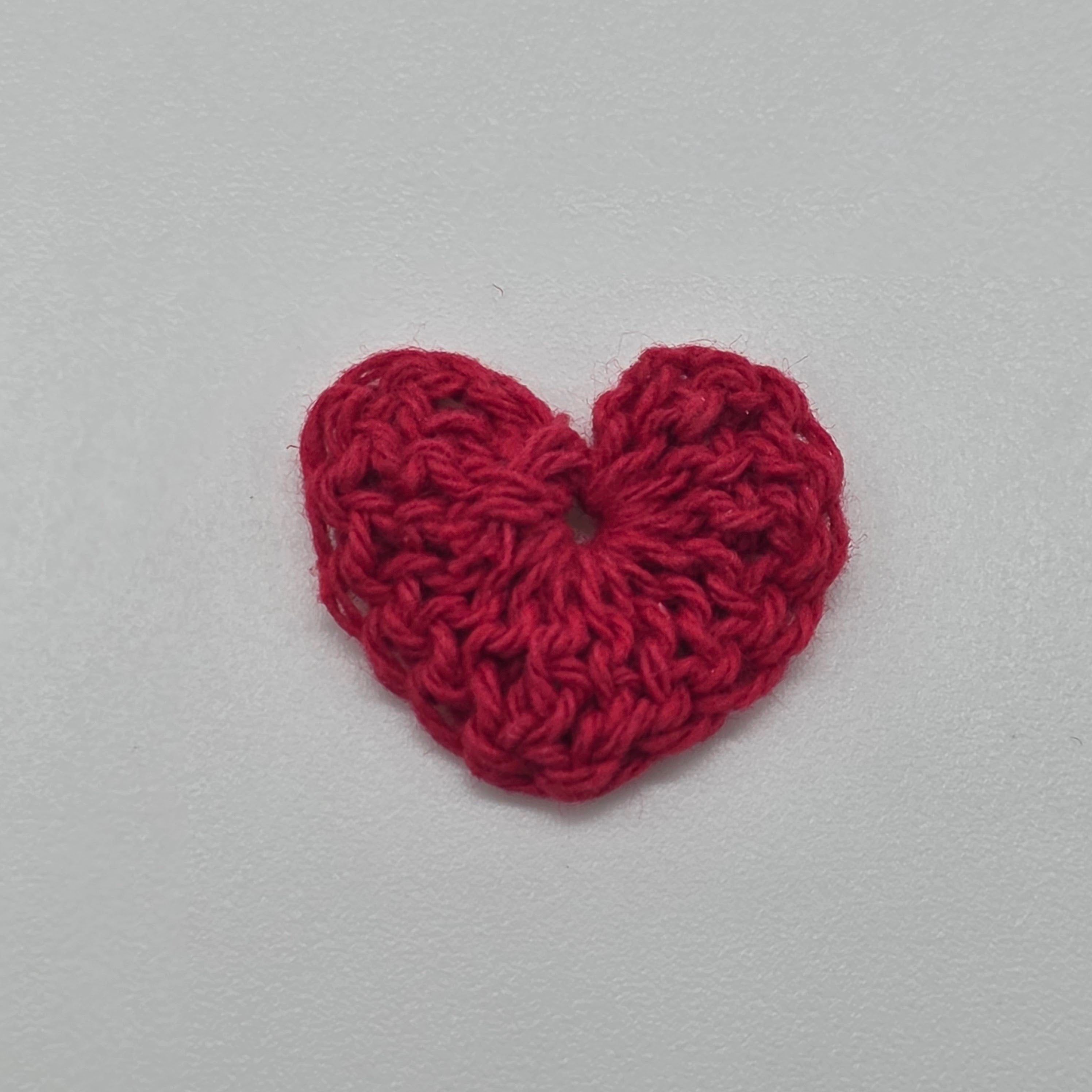 12pc Tiny Crochet Hearts - Mini 1” Handmade Yarn Hearts for Valentine’s Day, Scrapbooking, Crafts & Table Scatter - Red & White Set