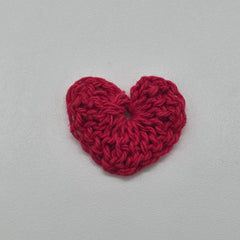 12pc Tiny Crochet Hearts - Mini 1” Handmade Yarn Hearts for Valentine’s Day, Scrapbooking, Crafts & Table Scatter - Red & White Set