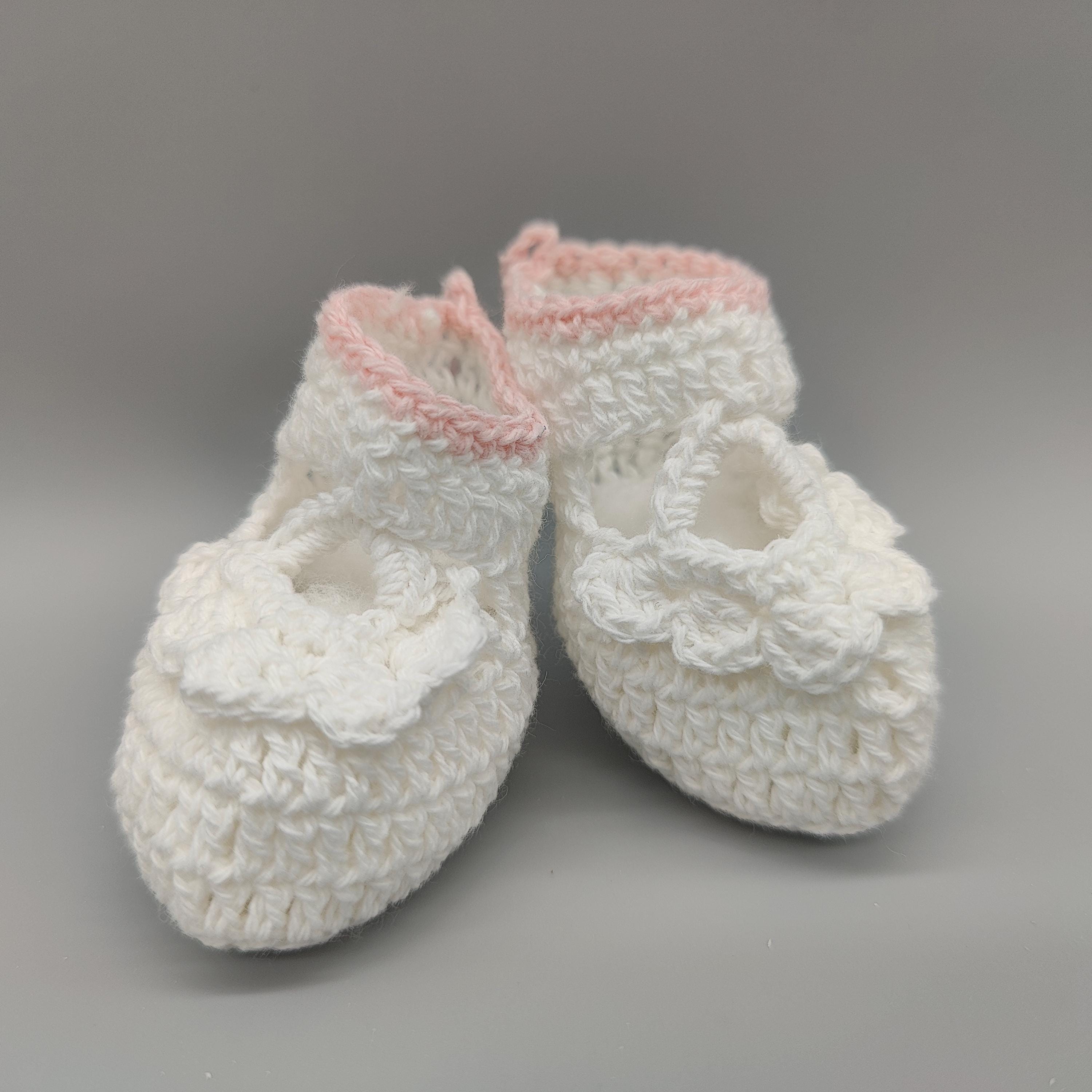Mini Crochet Baby Booties, Baby Shoe Favors, Party favors and decor, Baby Pink - 6 Pairs
