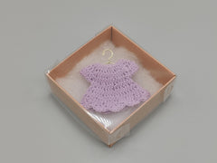 Crochet Lilac Dress Party Favors - Set of 6 - Baby Shower Keepsakes