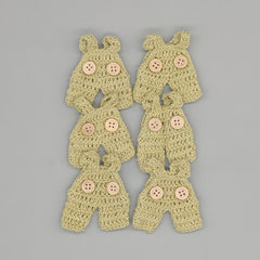 Crochet Baby Overalls Favors - Sage Green, Set of 6