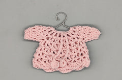 Baby pink knit crochet mini sweater with cute drawstrings, baby shower favors, event favors, crochet favors, newborn favors, Set of 6