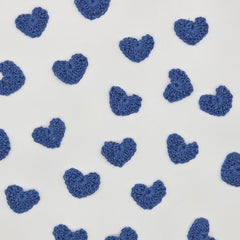 Set of 12 Tiny Blue Crochet Hearts - 1 inch Mini Hand-Stitched Appliques for Scrapbooking, Crafts & Table Scatter
