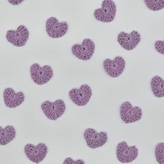 Tiny Lilac Crochet Hearts 1" Appliques, Set of 12 Tiny Yarn Hearts for Scrapbooking, Sewing, Crafts & Valentine's Day