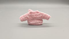 Crochet mini jacket, baby pink with pink accent bow, cute favors, baby shower, baby welcome, crochet favors, Set of 6