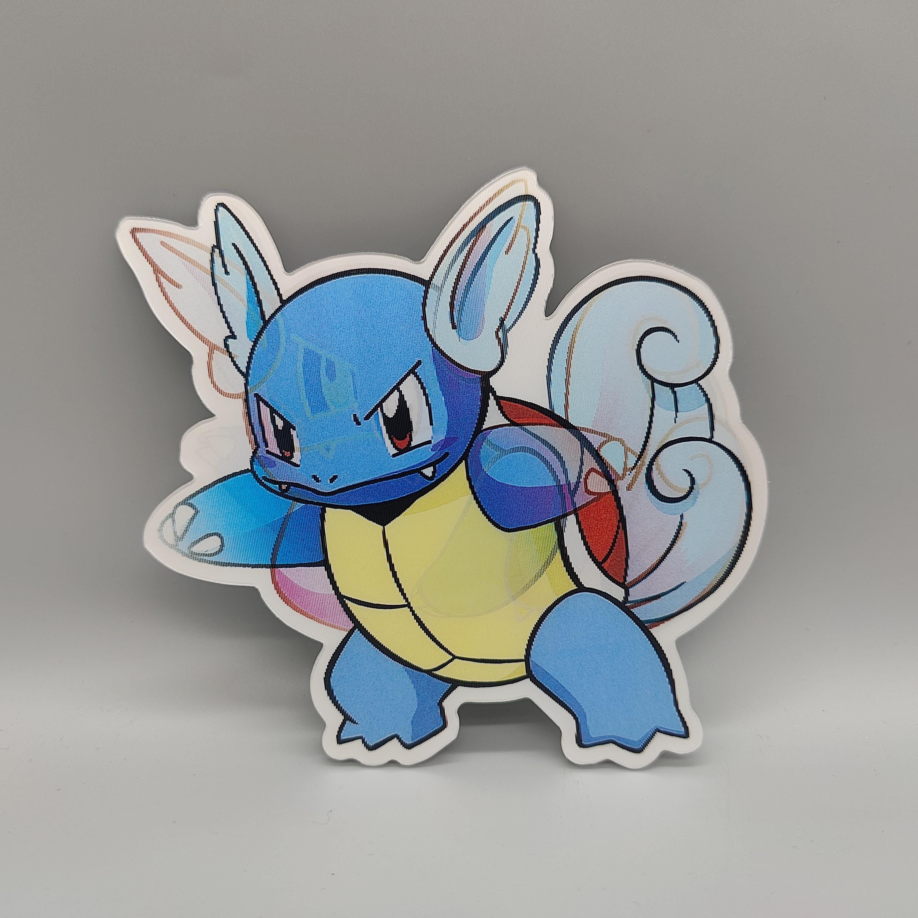 Anime 3D Lenticular Sticker - Shifting Image! Dynamic Anime Sticker- Wartortle - High Quality Waterproof for car, water bottle, notebook etc