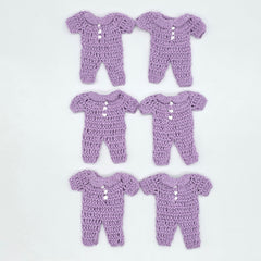 Mini Crochet Lilac Onesie Party Favors Set of 6 - Purple Baby Shower Party Gift & Favors