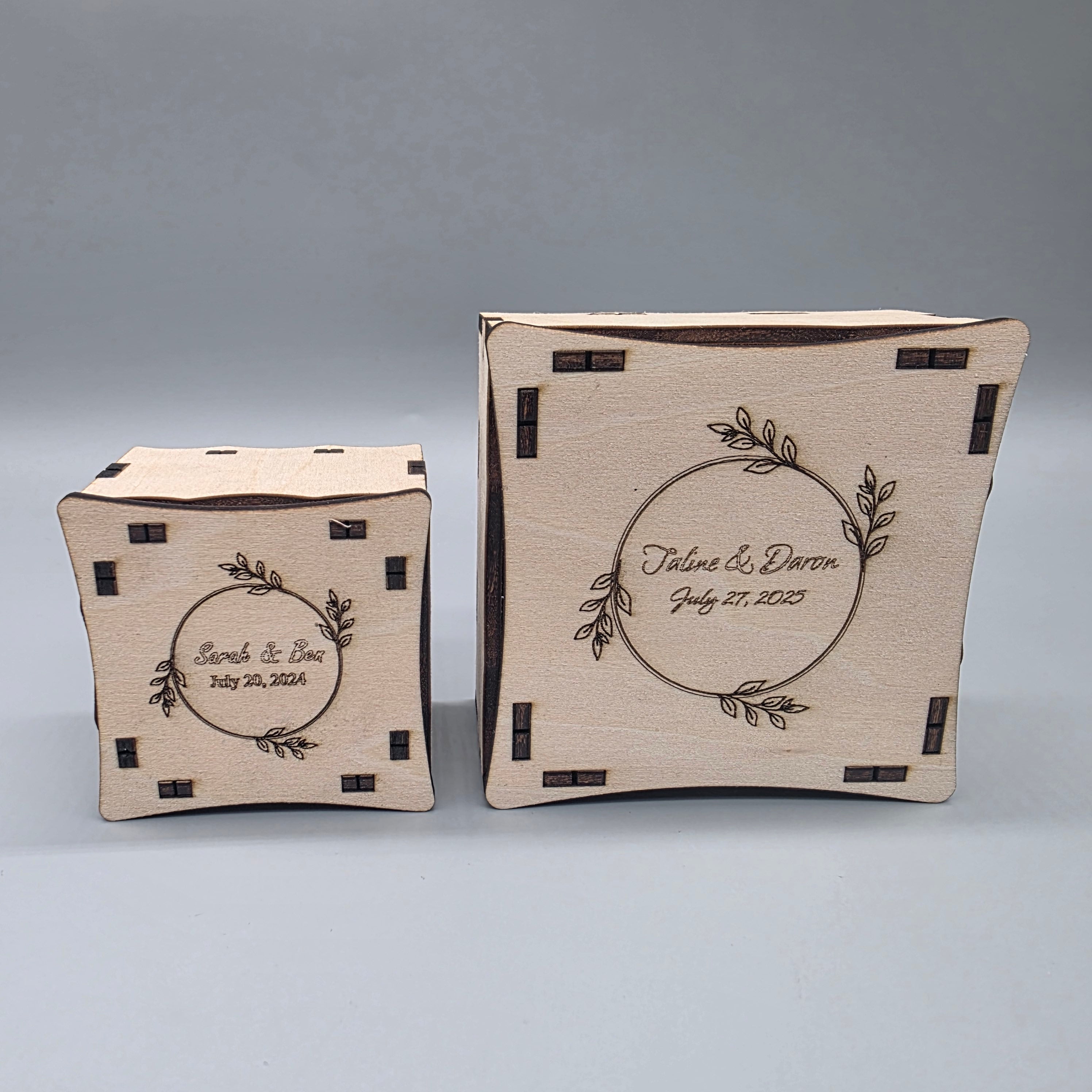 Personalized Wooden Wedding Favor Boxes - Bridal Shower Gift - Set of 12 - Custom Rustic Wedding Favor Box