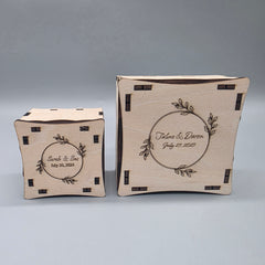 Personalized Wooden Wedding Favor Boxes - Bridal Shower Gift - Set of 12 - Custom Rustic Wedding Favor Box
