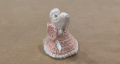 Set of 6 - Pink Baby Dress with White Top, Pink Flower, Baby shower favors, Baby Pink, Baby welcome favors, Crochet mini dress, quinceanera