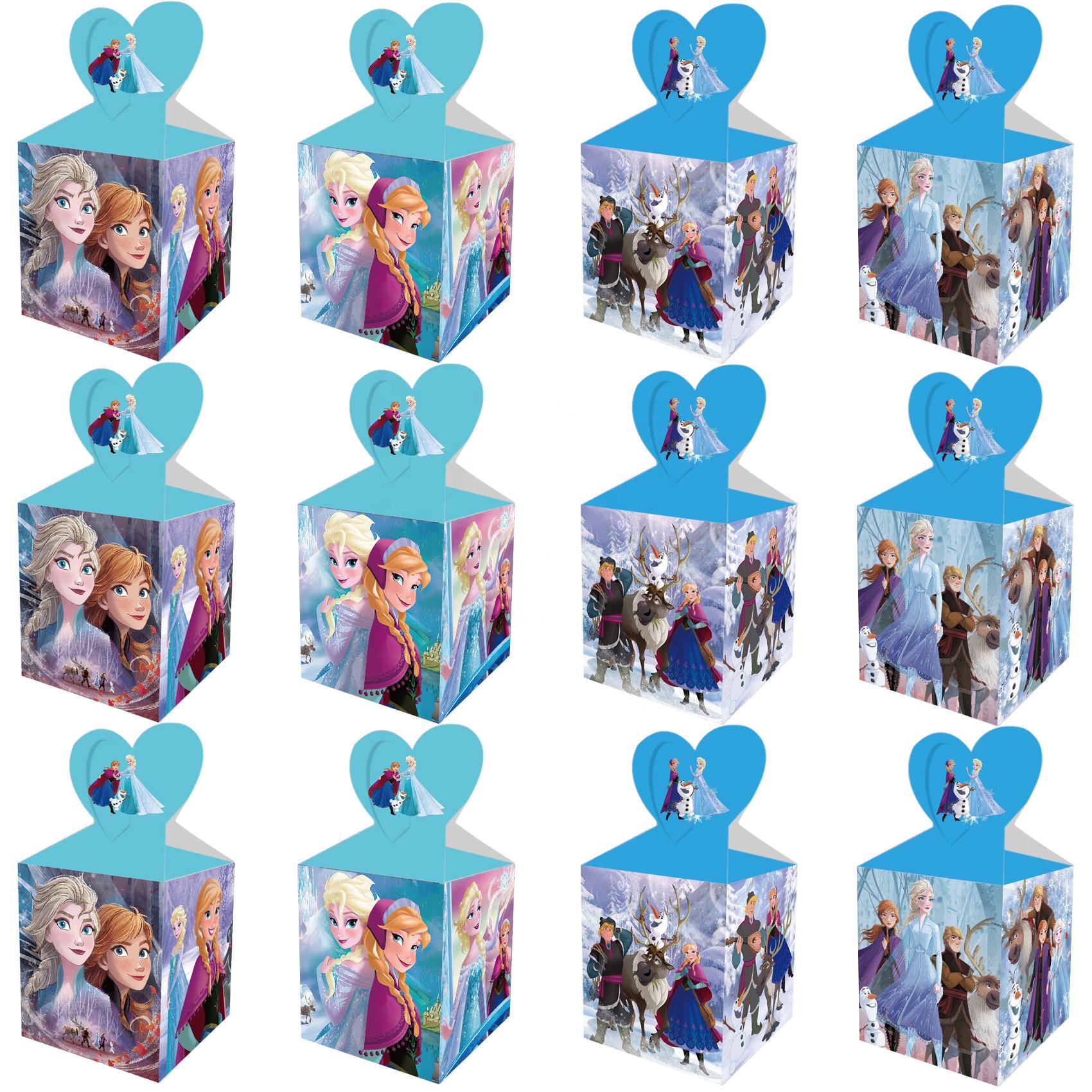 Set of 12 Frozen inspired Favor Boxes - Baby Shower Party Favors, Birthday Treat Box, Ice Queen and Snow Princess favor boxes