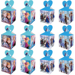 Set of 12 Frozen inspired Favor Boxes - Baby Shower Party Favors, Birthday Treat Box, Ice Queen and Snow Princess favor boxes
