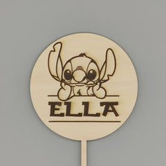Custom Stitch Cake Topper - Lilo and Stitch - Personalized Name Engraved Birthday Party Decor
