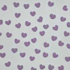 Tiny Lilac Crochet Hearts 1" Appliques, Set of 12 Tiny Yarn Hearts for Scrapbooking, Sewing, Crafts & Valentine's Day