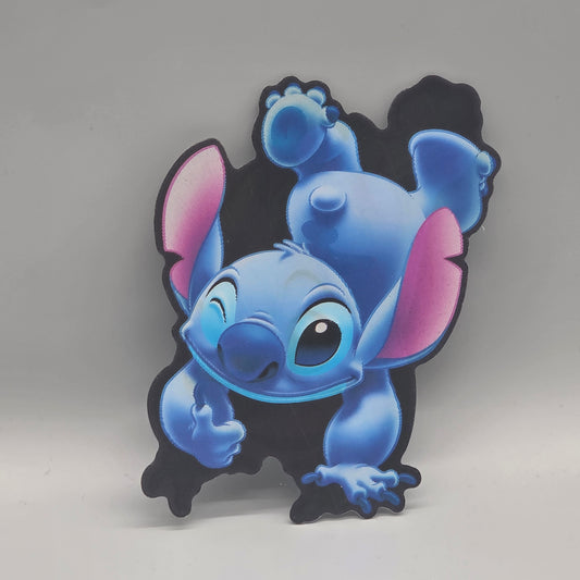 Blue Alien 3D Lenticular Sticker - Stitch Fun Pose Decal - 2-in-1 Shifting Image
