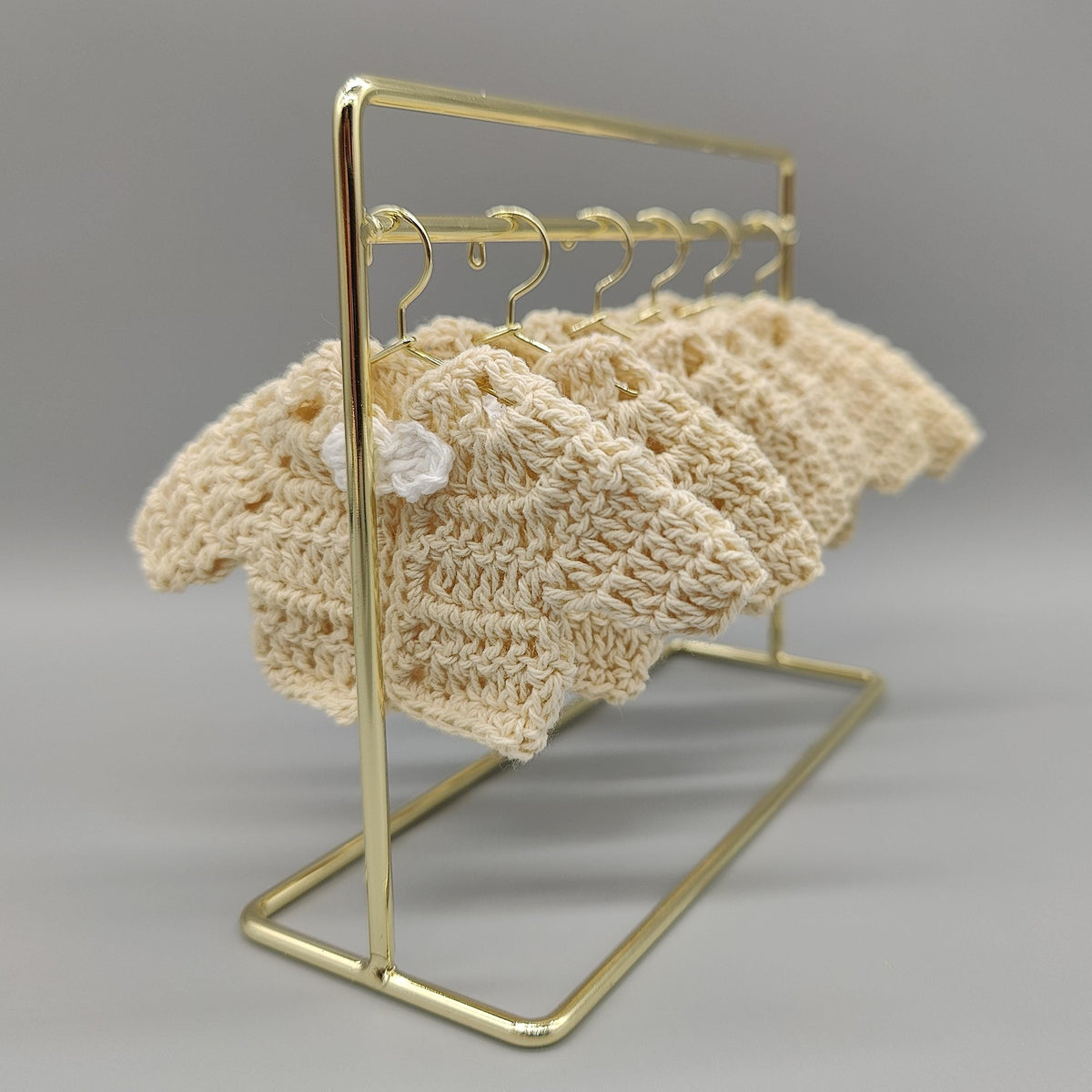 Set of 6 Mini Crochet Baby Jacket Favors, Baby Shower Gifts, Baby Boy Christening Favors, Baby Cream Keepsake, Handmade Nursery Decor