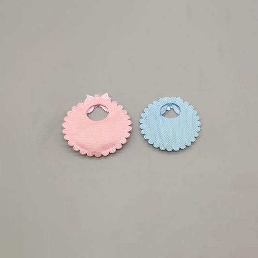 Baby shower favor, Baby welcome favor, Mini baby bibs, Pink bib, Blue bib, Baby Girl, Baby Boy Knitted style, Cute baby favor - Set of 12