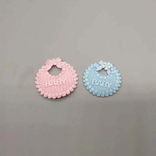 Baby shower favor, Baby welcome favor, Mini baby bibs, Pink bib, Blue bib, Baby Girl, Baby Boy Knitted style, Cute baby favor - Set of 12