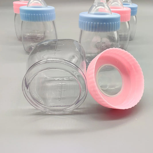 Set of 12 - Baby Pink or Baby Blue Bottles - Party Favor Bottles, Baby Bottles, Baby Favors, Baby Shower, Baby Welcome, Gender Reveal