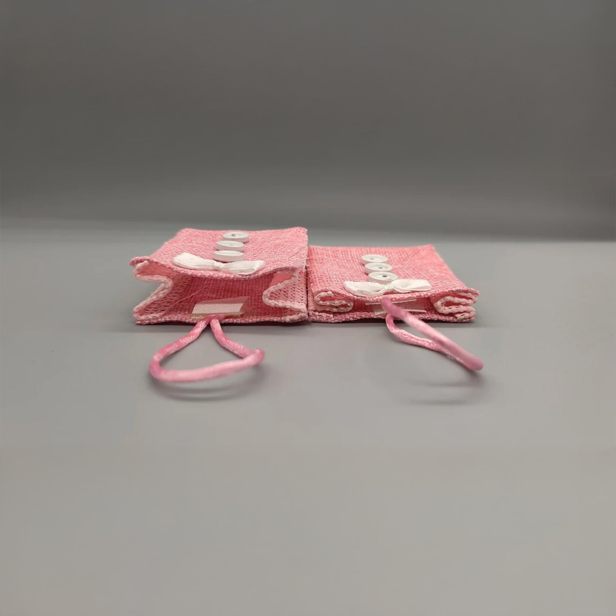 Set of 10 Pink Burlap Favor Bags – Baby Shower & Baby Girl Favors