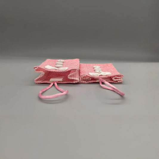 Set of 10 Pink Burlap Favor Bags – Baby Shower & Baby Girl Favors
