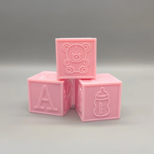 Baby Pink Square Favor Boxes - Set of 12 - Baby Shower - Baby Welcome - Party Favors - Baby Favors