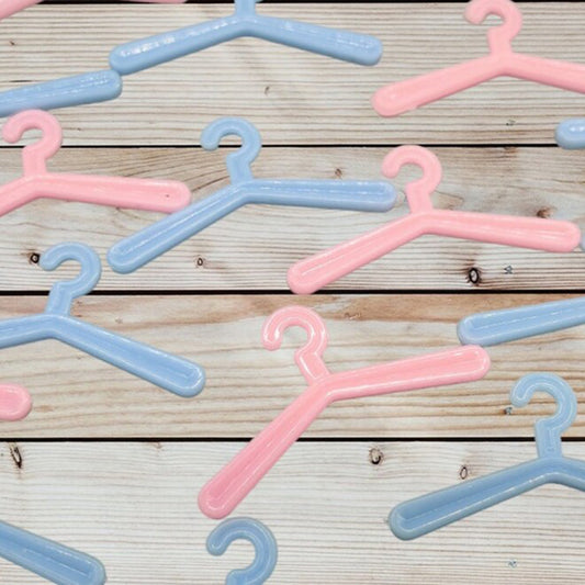 Mini Hangers - Mini Hanger Favors - Mini Crochet Hangers - Set of 12 - Baby Pink or Baby Blue