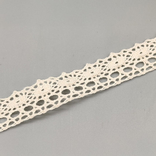 Ivory Cotton Lace Ribbon – 5/8" x 3 Yards for Crafts & Decorating