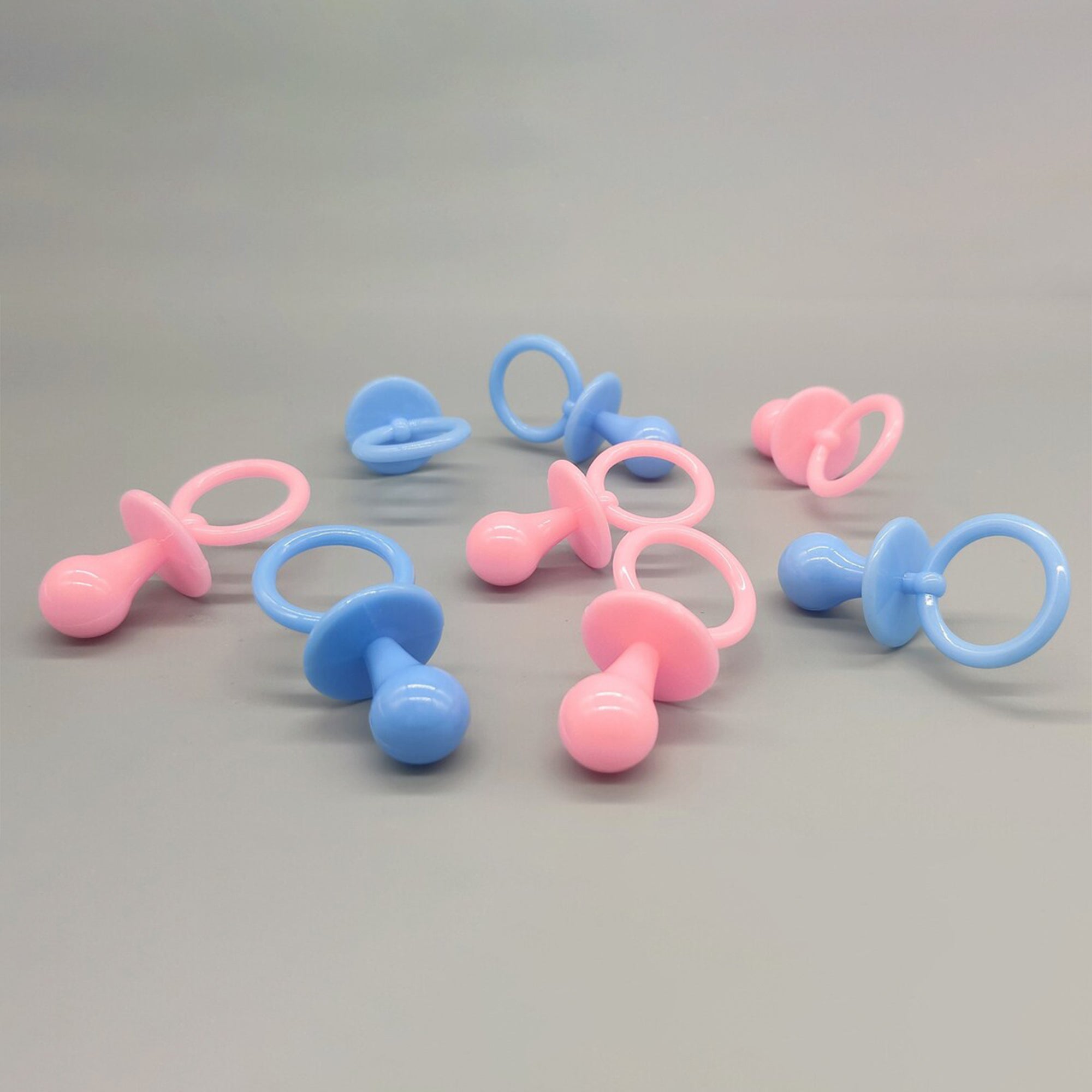 12 Pieces 2.5 Inch Acrylic Baby Pacifiers Baby Shower Favors Gender Reveal Party Decorations Baby Welcome Baby Pink Baby Blue