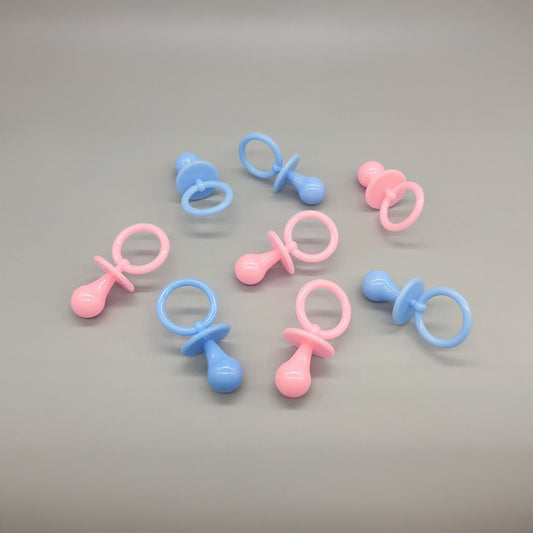 12 Pieces 2.5 Inch Acrylic Baby Pacifiers Baby Shower Favors Gender Reveal Party Decorations Baby Welcome Baby Pink Baby Blue