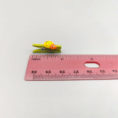 12 Mini Wooden Baby Clothespins – Sage Green with Ladybug, Baby Shower Favors
