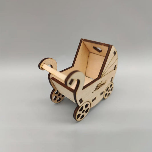 Adorable Personalized Wooden Stroller Baby Shower Favor | Perfect for Chocolate Treats | Baby Shower Keepsake | Cute and Unique Baby Shower