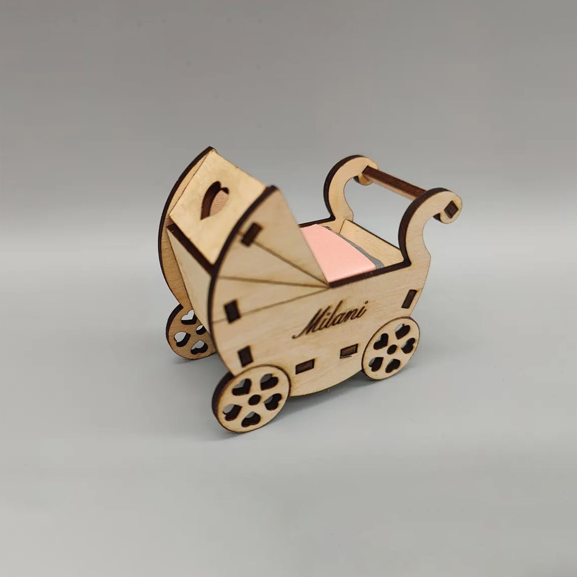 Adorable Personalized Wooden Stroller Baby Shower Favor | Perfect for Chocolate Treats | Baby Shower Keepsake | Cute and Unique Baby Shower