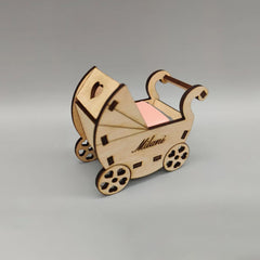 Adorable Personalized Wooden Stroller Baby Shower Favor | Perfect for Chocolate Treats | Baby Shower Keepsake | Cute and Unique Baby Shower