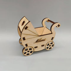 Adorable Personalized Wooden Stroller Baby Shower Favor | Perfect for Chocolate Treats | Baby Shower Keepsake | Cute and Unique Baby Shower