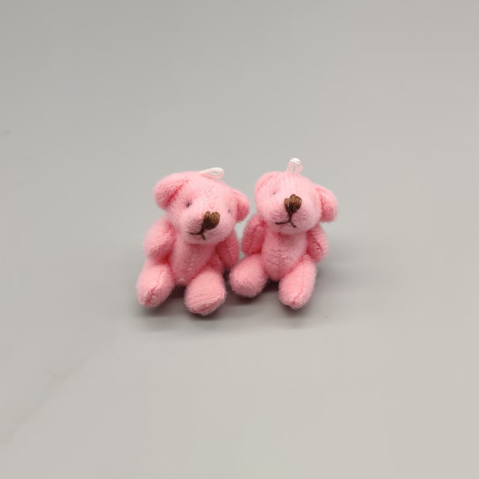 Set of 2 Mini Plush Teddy Bears Favors Toys - Pink Little Bear - Stuffed Animal - Baby Shower or Baby Welcome Party - Choose from 3 sizes