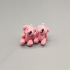 Set of 2 Mini Plush Teddy Bears Favors Toys - Pink Little Bear - Stuffed Animal - Baby Shower or Baby Welcome Party - Choose from 3 sizes