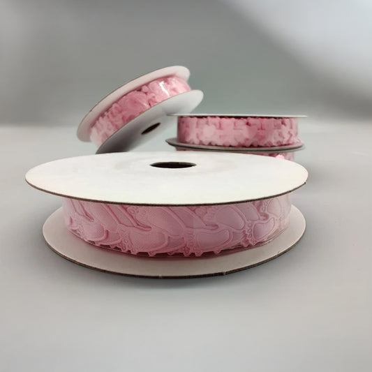 Baby Girl Ribbons 1.75 cm By 10 Yards, Baby shower, Baby welcome, Gender Reveal, Ribbon, Baby Feet Ribbons, Teddy Bear Ribbons